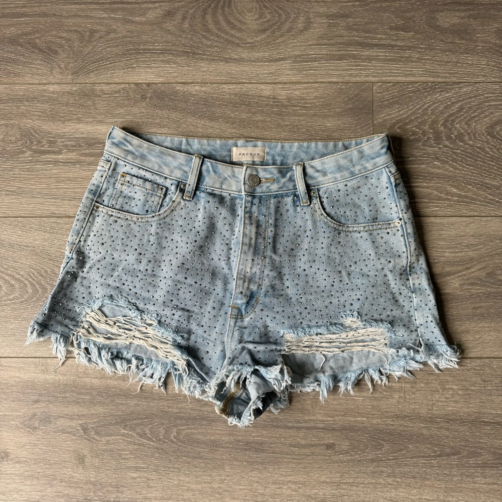 PacSun Distressed Rhinestone Shorts
